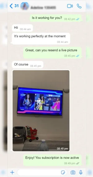 IPTV Fast UK customer WhatsApp review screenshot 6 of 12